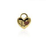 Minimalist Jewelry-Minimalist Heart Shaped Zircon Pendant-DIY Jewelry Accessories   20x17mm
