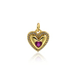 Personalized Jewelry-Exquisite Micropavé Heart Pendant-DIY Jewelry Accessories   13.5x12mm