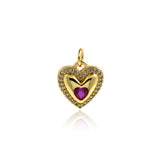 Personalized Jewelry-Exquisite Micropavé Heart Pendant-DIY Jewelry Accessories   13.5x12mm