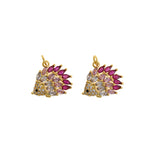Personalized Jewelry-Exquisite Micropavé Hedgehog Pendant-DIY Jewelry Accessories    20x16.5mm