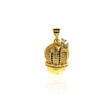 Personalized Jewelry-Exquisite Micropavé Cactus Ball Pendant-DIY Jewelry Accessories    20x12.5mm