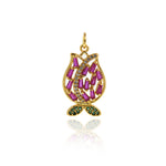 Personalized Jewelry-Exquisite Flower Zircon Pendant-DIY Jewelry Accessories   23x13.5mm