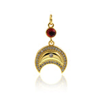 Minimalist Personality Jewelry-Exquisite Micropavé Crescent Pendant-DIY Jewelry Accessories   25.5x16mm