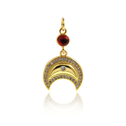 Minimalist Personality Jewelry-Exquisite Micropavé Crescent Pendant-DIY Jewelry Accessories   25.5x16mm