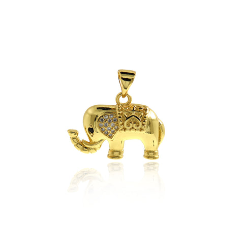 Minimalist Personality Jewelry-Exquisite Micropavé Elephant Pendant-DIY Jewelry Accessories   22x16mm