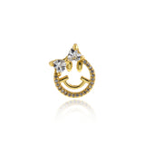 Personalized Jewelry-Exquisite Micropavé Smiley Pendant-DIY Jewelry Accessories   15.5x12mm