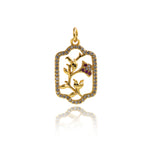 Personalized Jewelry-Exquisite Micropavé Flower Pendant-DIY Jewelry Accessories   22x14mm