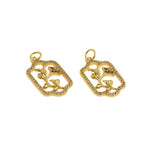 Personalized Jewelry-Exquisite Micropavé Flower Pendant-DIY Jewelry Accessories   22x14mm