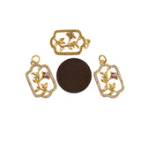 Personalized Jewelry-Exquisite Micropavé Flower Pendant-DIY Jewelry Accessories   22x14mm