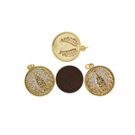Personalized Jewelry-Exquisite Micropavé Round Wing Pendant-DIY Jewelry Accessories   21.5mm