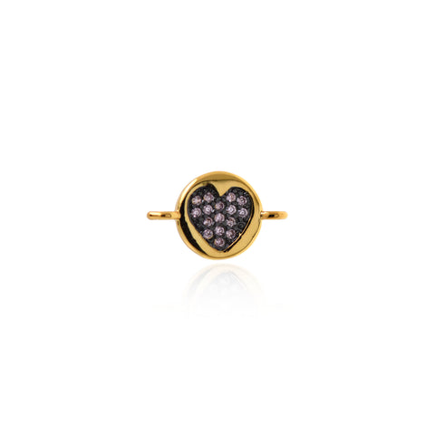 Personalized Jewelry-Exquisite Round Heart Pendant-DIY Jewelry Accessories 8.5x13.5mm