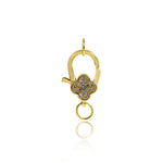 Shiny Micropavé Four-Leaf Clover Lobster Clasp-DIY Jewelry Accessories   19.5x13mm