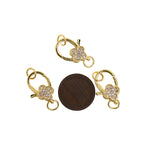 Shiny Micropavé Four-Leaf Clover Lobster Clasp-DIY Jewelry Accessories   19.5x13mm