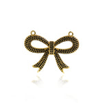 Shiny Micropavé Bow Pendant-DIY Jewelry Making Accessory   35x28mm