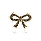 Shiny Micropavé Bow Pendant-DIY Jewelry Making Accessory   35x28mm