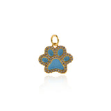 Shiny Micropavé Enamel Bear's Paw Pendant-DIY Jewelry Making Accessories   15.5x14mm