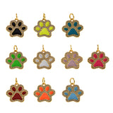 Shiny Micropavé Enamel Bear's Paw Pendant-DIY Jewelry Making Accessories   15.5x14mm
