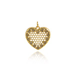 Shiny Hollow Heart Shaped Zircon Pendant-DIY Jewelry Making Accessories  20x19.5mm
