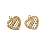 Shiny Hollow Heart Shaped Zircon Pendant-DIY Jewelry Making Accessories  20x19.5mm