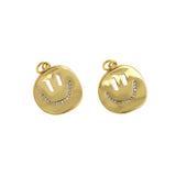 Minimalist Micropavé Smiley Face Pendant-DIY Jewelry Making Accessories  18mm