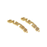 Shiny Micropavé Trust Pendant-DIY Jewelry Making Accessories  37.5x6.5mm