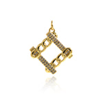 Shiny Micropavé Square Pendant-DIY Jewelry Making Accessories   19.5x18.5mm
