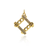 Shiny Micropavé Square Pendant-DIY Jewelry Making Accessories   19.5x18.5mm