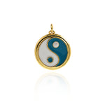 Shiny Enamel Bagua Pendant-DIY Jewelry Making Accessories   20x22mm