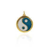 Shiny Enamel Bagua Pendant-DIY Jewelry Making Accessories   20x22mm