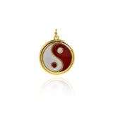 Shiny Enamel Bagua Pendant-DIY Jewelry Making Accessories   20x22mm