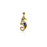 Exquisite Seahorse Zircon Pendant-Personalized Jewelry Making Accessories  24.5x11mm