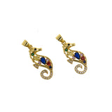 Exquisite Seahorse Zircon Pendant-Personalized Jewelry Making Accessories  24.5x11mm