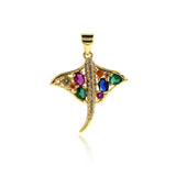 Exquisite Batfish Zircon Pendant-Personalized Jewelry Making Accessories  24x22.5mm - BestBeaded