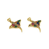 Exquisite Batfish Zircon Pendant-Personalized Jewelry Making Accessories  24x22.5mm - BestBeaded