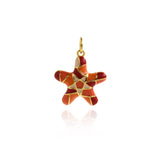 Exquisite Enamel Star Pendant-Personalized Jewelry Making Accessory   18x16.5mm
