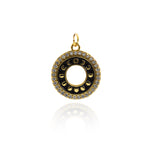 Exquisite Micropavé Round Moon Pendant-Personalized Jewelry Making Accessories   14.5mm