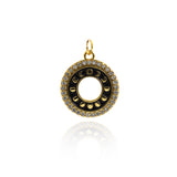 Exquisite Micropavé Round Moon Pendant-Personalized Jewelry Making Accessories   14.5mm