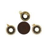 Exquisite Micropavé Round Moon Pendant-Personalized Jewelry Making Accessories   14.5mm