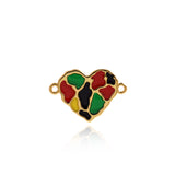 Exquisite Enamel Heart Connector-Personalized Jewelry Making Accessories  19x13mm