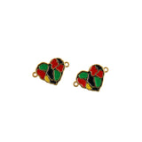Exquisite Enamel Heart Connector-Personalized Jewelry Making Accessories  19x13mm