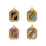 Exquisite Rectangular Enamel Rainbow Pendant-Personalized Jewelry Making Accessories   23x18mm