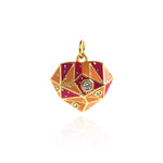 Shiny Geometric Heart Shaped Zircon Pendant-Personalized Jewellery Making Accessories   17x16.5mm