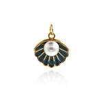 Shiny Scallop Zircon Pendant-Personalized Jewelry Making Accessories  16x15.5mm