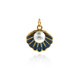 Shiny Scallop Zircon Pendant-Personalized Jewelry Making Accessories  16x15.5mm