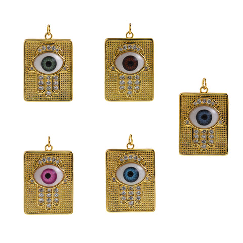 Rectangular Hamsa Pendant-Personalized Jewelry Making Accessories   31.5x22mm