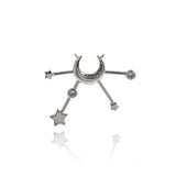 Minimalist Moon Star Zircon Pendant-Personalized Jewelry Making Accessories   33x32mm