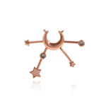 Minimalist Moon Star Zircon Pendant-Personalized Jewelry Making Accessories   33x32mm