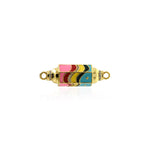 Colorful Enamel Hexagon Connector Links for DIY Jewelry Making 37x12mm