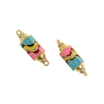 Colorful Enamel Hexagon Connector Links for DIY Jewelry Making 37x12mm