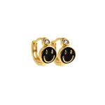 Minimalist Enamel Smiley Earrings-Personalized Jewelry Making Accessories   12.5x7.5mm